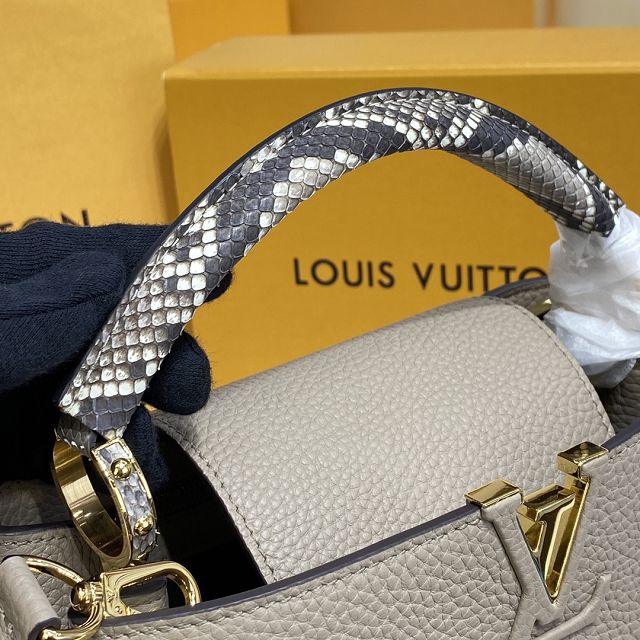 Louis vuitton original calfskin capucines BB handbag M59652 grey