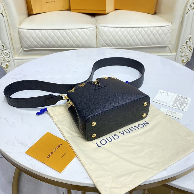 Louis vuitton original calfskin capucines mini handbag M55983 black