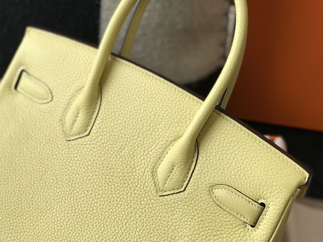 Hermes original togo leather birkin 25 bag H25-1 jaune poussin