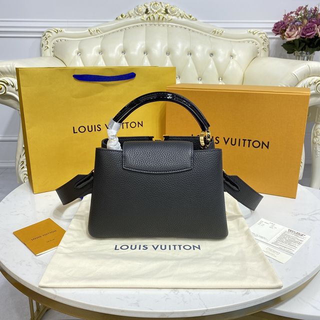 Louis vuitton original calfskin capucines mm handbag M48865 black