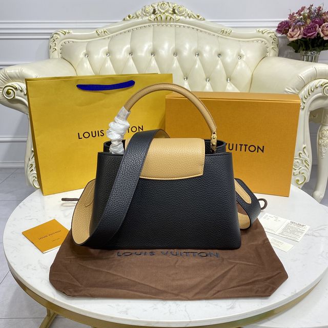 Louis vuitton original calfskin capucines mm handbag M58610 black