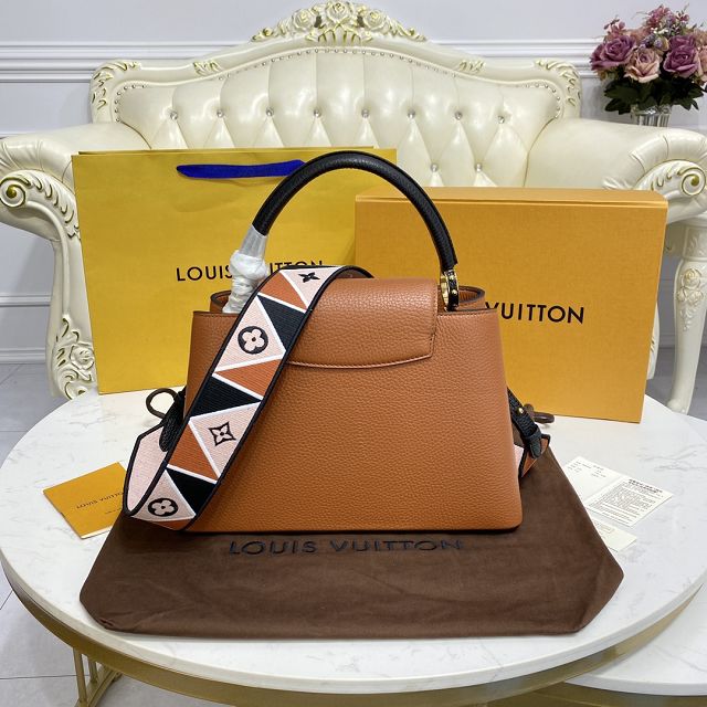 Louis vuitton original calfskin capucines mm handbag M58610 caramel