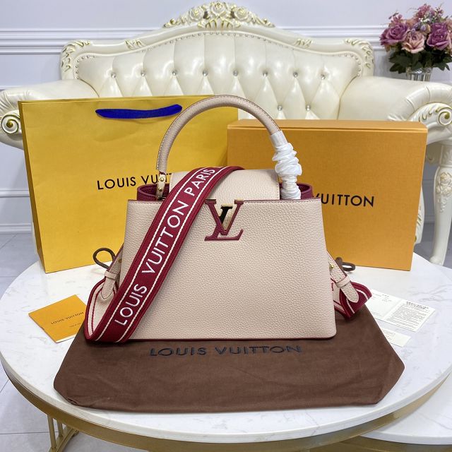 Louis vuitton original calfskin capucines mm handbag M58610 light apricot