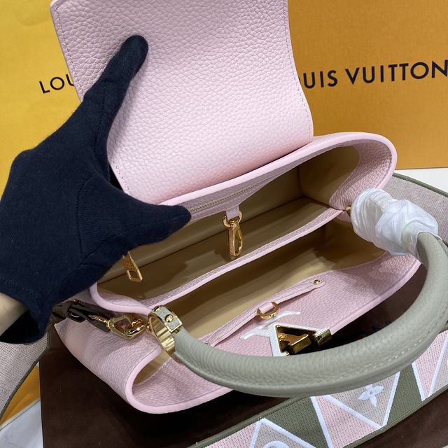 Louis vuitton original calfskin capucines mm handbag M58611 pink