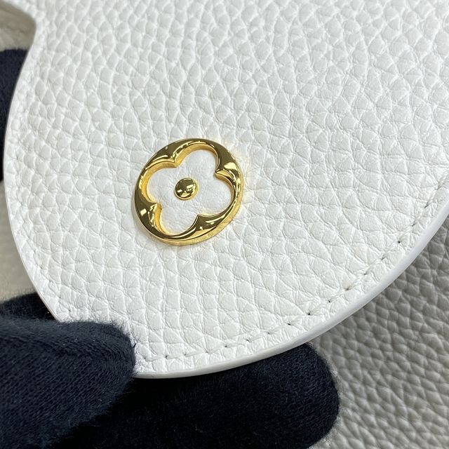 Louis vuitton original calfskin capucines mm handbag M59466 white