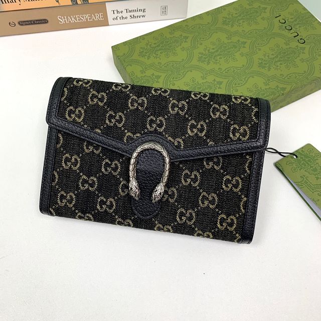 GG original denim mini chain bag 401231 black