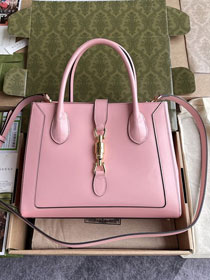 Top GG original calfskin jackie 1961 medium tote bag 649016 pink