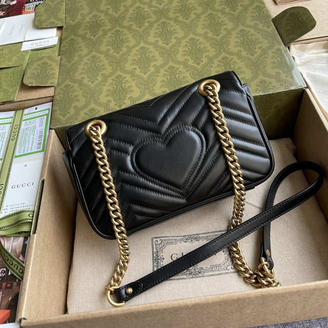 Top GG original calfskin marmont mini bag 446744 black