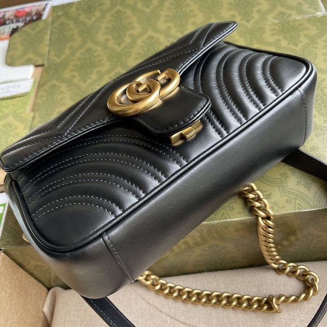 Top GG original calfskin marmont mini bag 446744 black