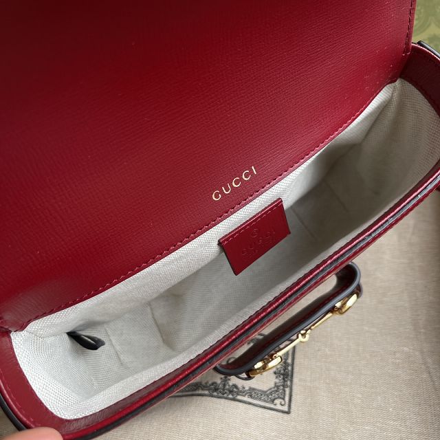 Top GG original canvas horsebit 1955 mini bag 658574 red