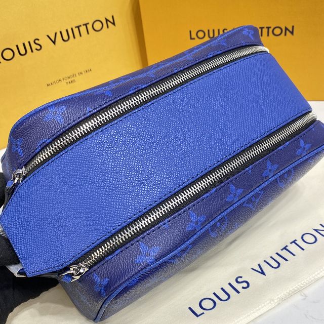 Louis vuitton original canvas dopp kit toilet pouch M30849 blue