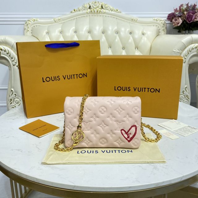 Louis vuitton original lambskin pochette coussin M80742 pink