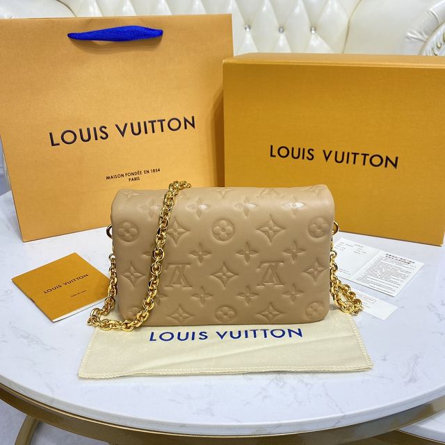 Louis vuitton original lambskin pochette coussin M80818 apricot