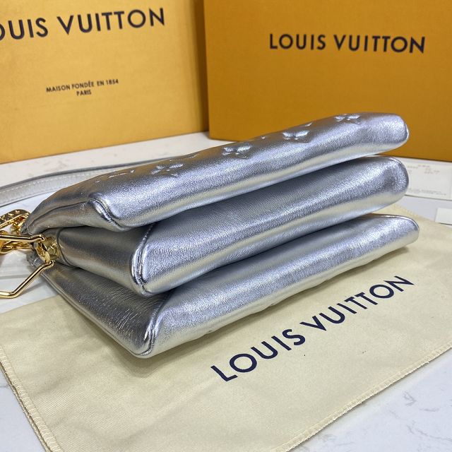 Louis vuitton original lambskin coussin BB M20574 silver