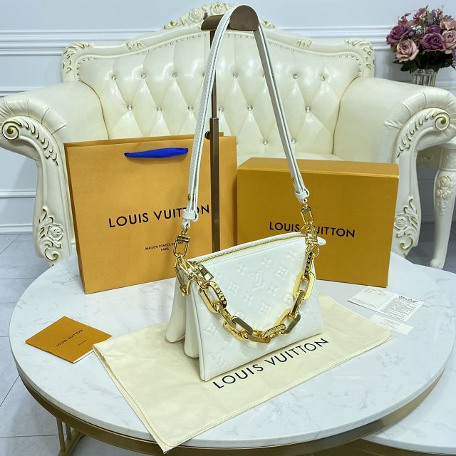 Louis vuitton original lambskin coussin BB M20574 white