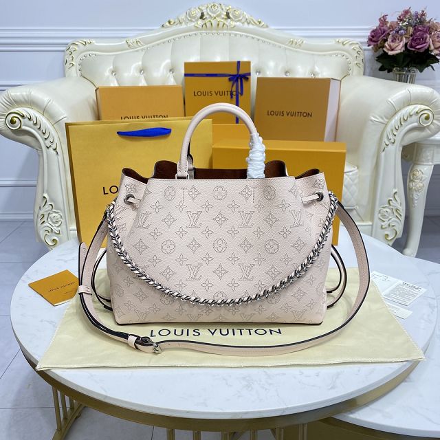 Louis vuitton original mahina leather bella tote bag M59203 beige