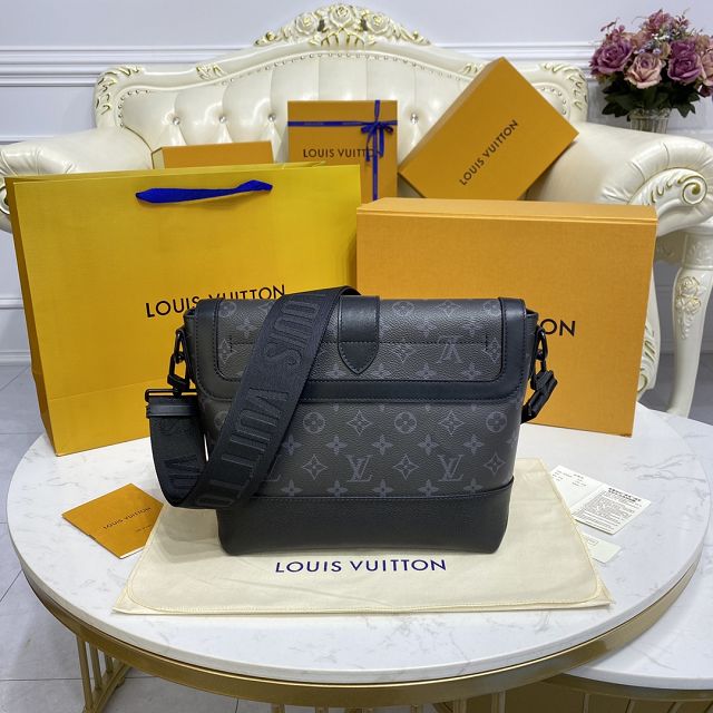 Louis vuitton original monogram eclipse saumur messenger bag M45911