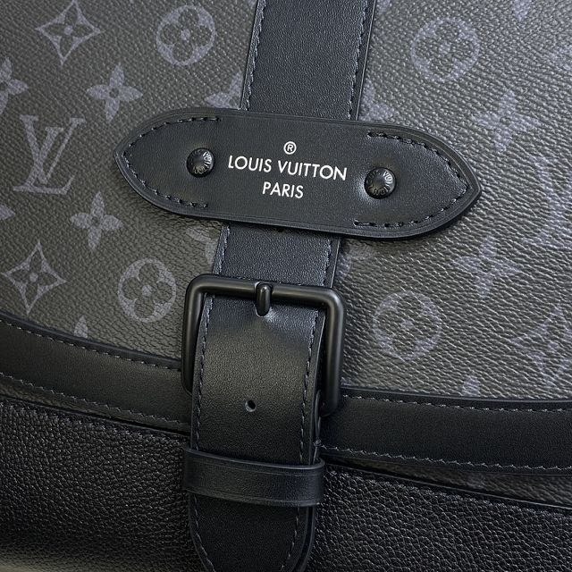 Louis vuitton original monogram eclipse saumur messenger bag M45911