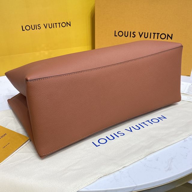 2022 Louis vuitton original calfskin lockme shopper handbag M58927 brown