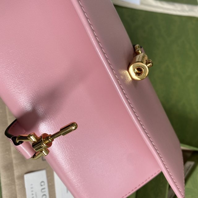 GG original calfskin jackie 1961 chain wallet 652681 pink