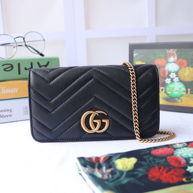 GG margaret original calfskin mini chain bag 488426 black