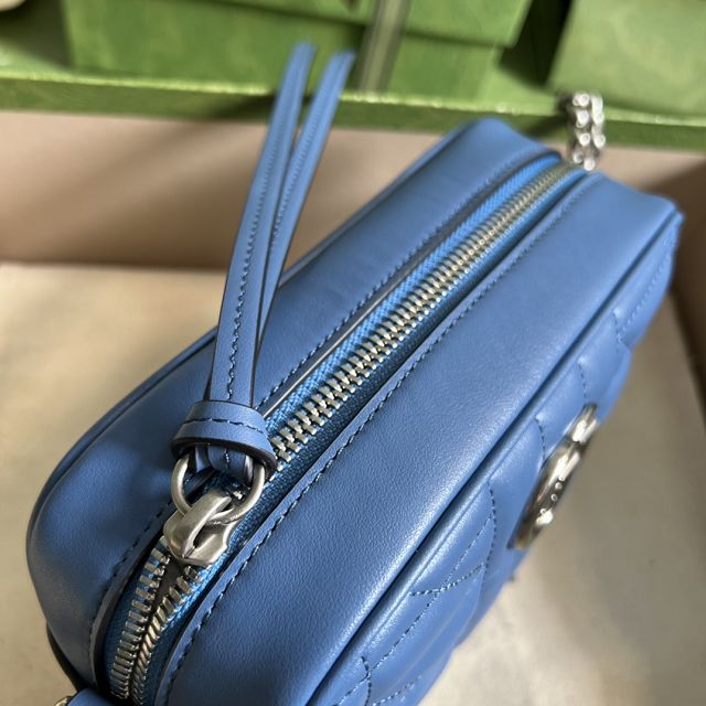 GG original calfskin marmont mini shoulder bag 634936 blue