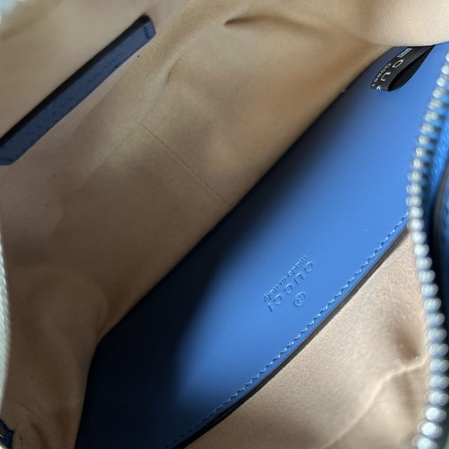 GG original calfskin marmont mini shoulder bag 634936 blue
