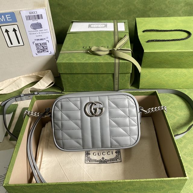 GG original calfskin marmont mini shoulder bag 634936 grey