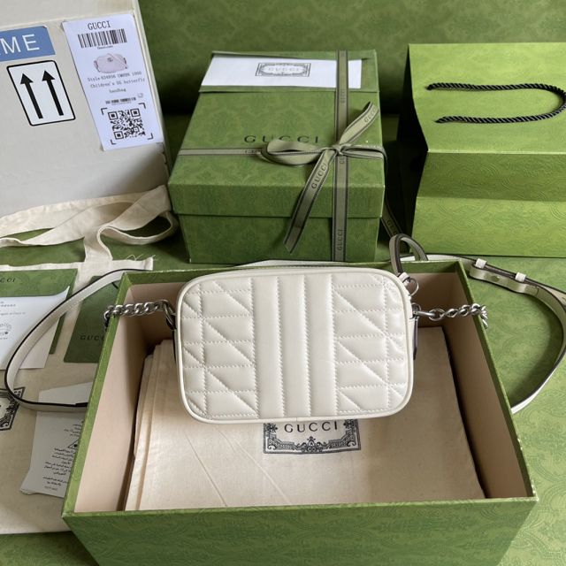 GG original calfskin marmont mini shoulder bag 634936 white