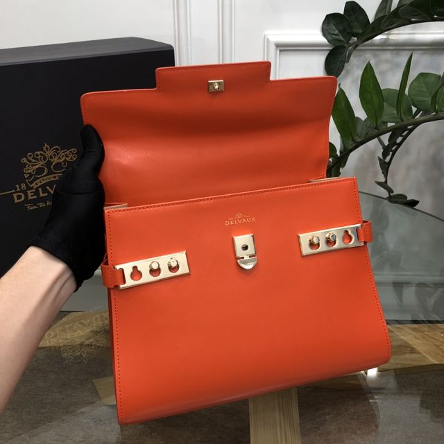 Delvaux original box calfskin tempete medium bag AA0562 orange