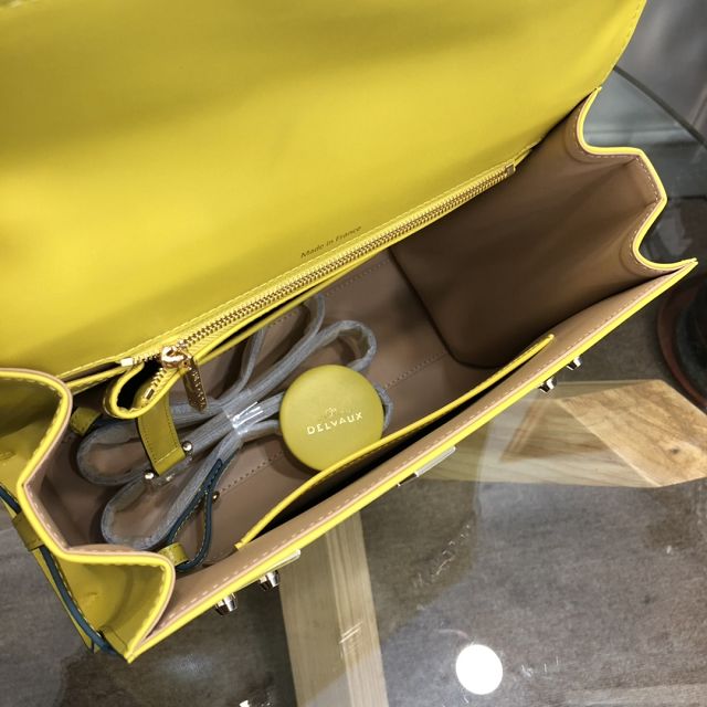 Delvaux original box calfskin tempete medium bag AA0562 yellow