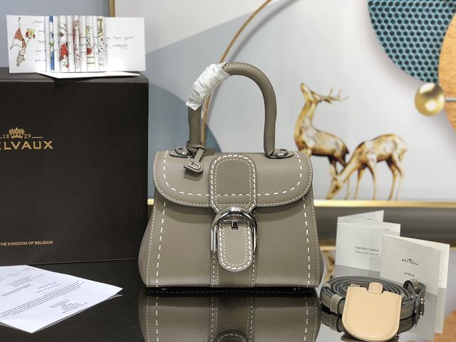 Delvaux original grained calfskin brillant mini bag AA0406 gris tourterelle