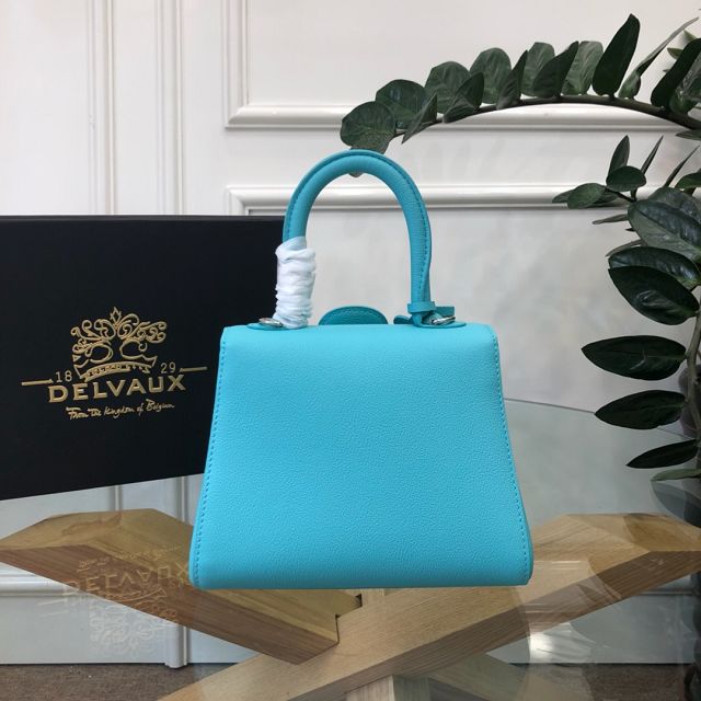 Delvaux original grained calfskin brillant mini bag AA0406 lake blue