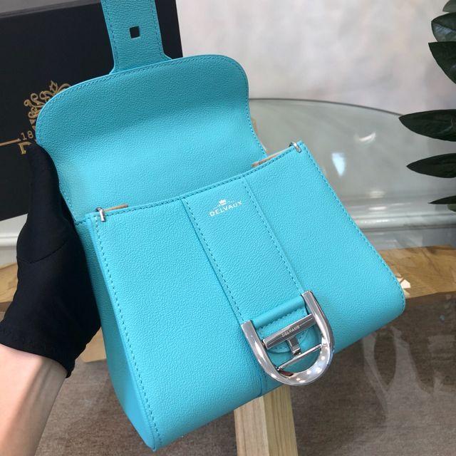 Delvaux original grained calfskin brillant mini bag AA0406 lake blue