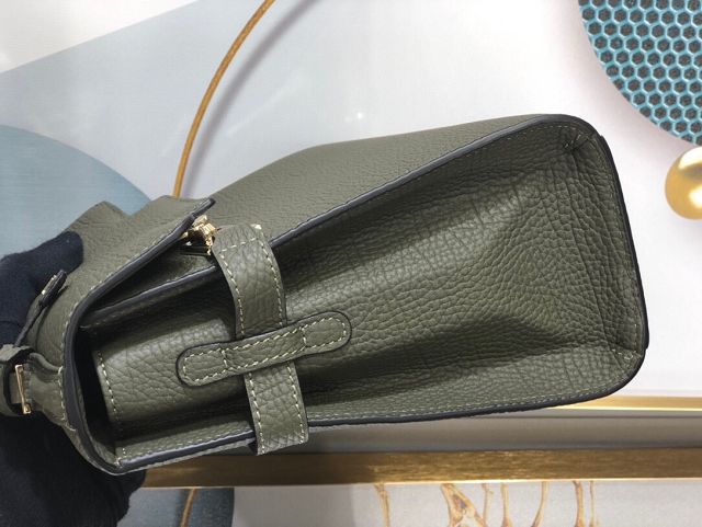 Delvaux original grained calfskin tempete medium bag AA0562 blackish green