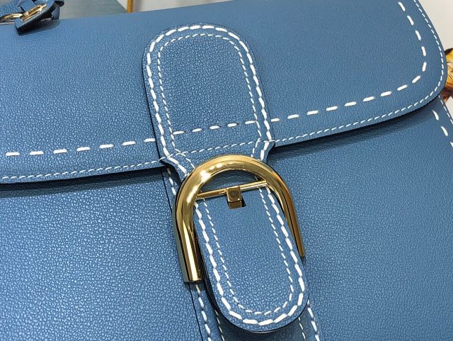 Delvaux original grained calfskin brillant bag MM AA0555 denim blue