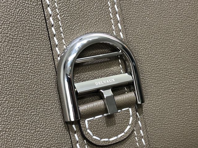 Delvaux original grained calfskin brillant bag MM AA0555 etoupe grey