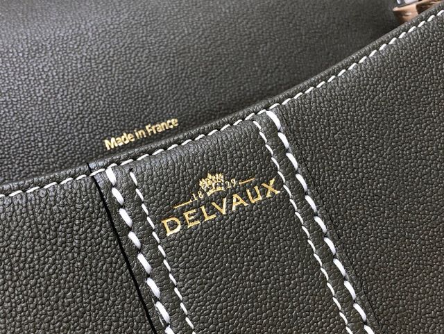 Delvaux original grained calfskin brillant bag MM AA0555 khaki green
