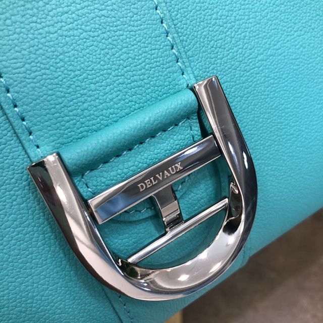 Delvaux original grained calfskin brillant bag MM AA0555 lake blue