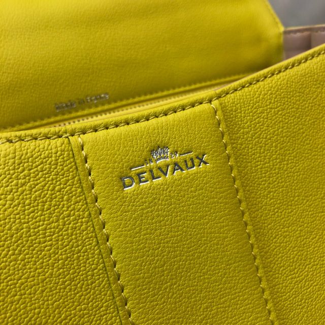 Delvaux original grained calfskin brillant bag MM AA0555 lemon yellow