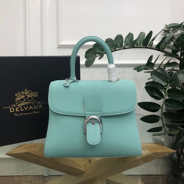 Delvaux original grained calfskin brillant bag MM AA0555 sky blue