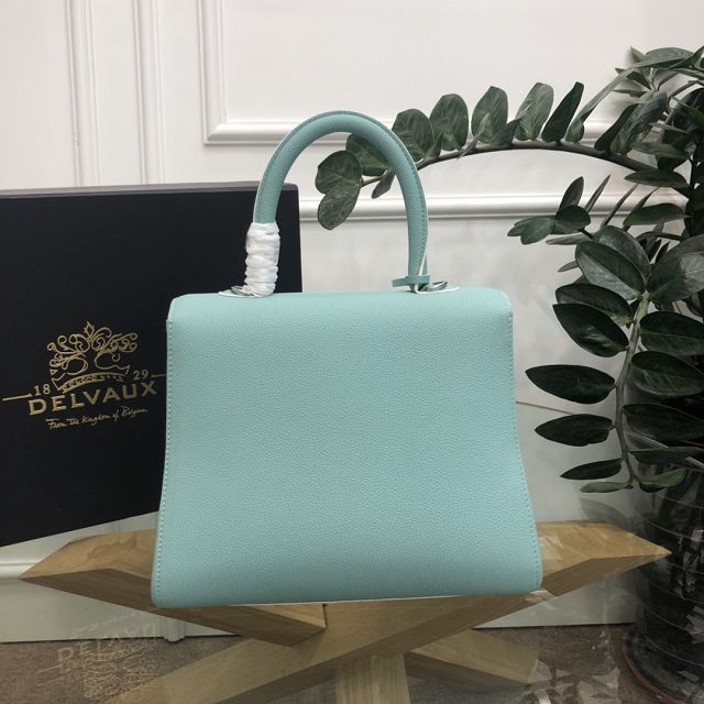 Delvaux original grained calfskin brillant bag MM AA0555 sky blue