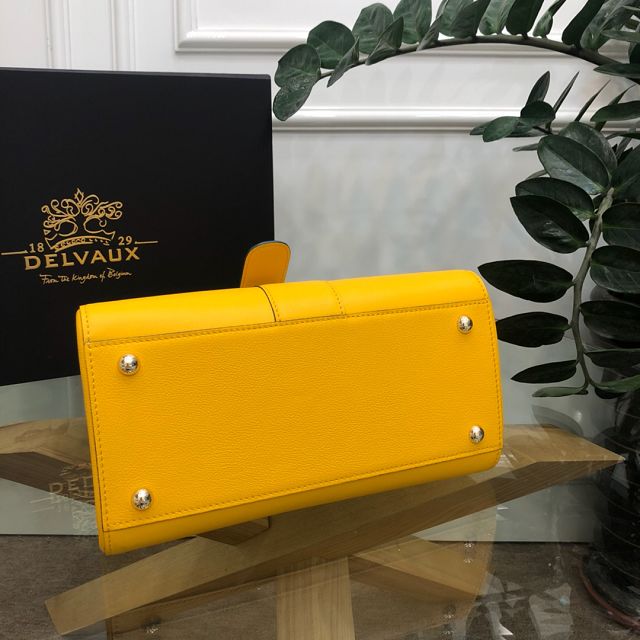 Delvaux original grained calfskin brillant bag MM AA0555 yellow