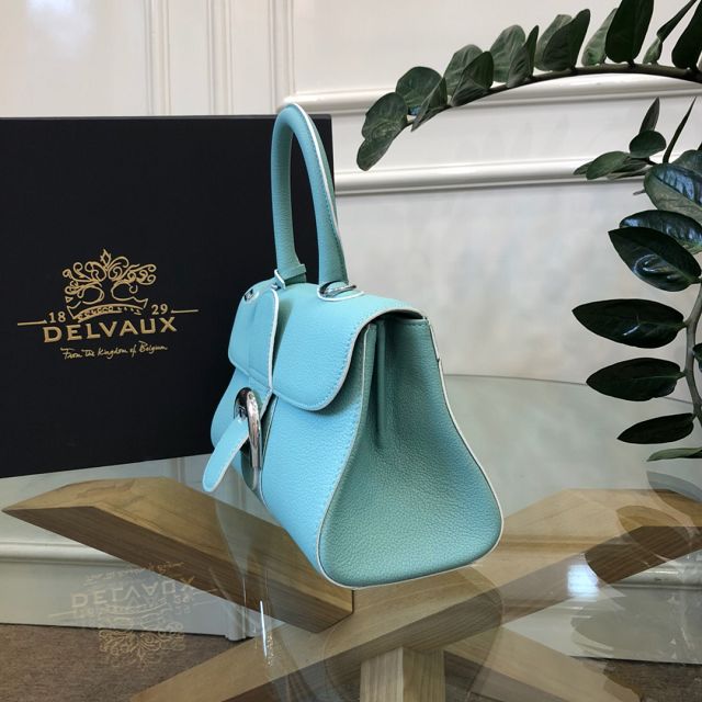 Delvaux original grained calfskin brillant small bag AA0417 sky blue