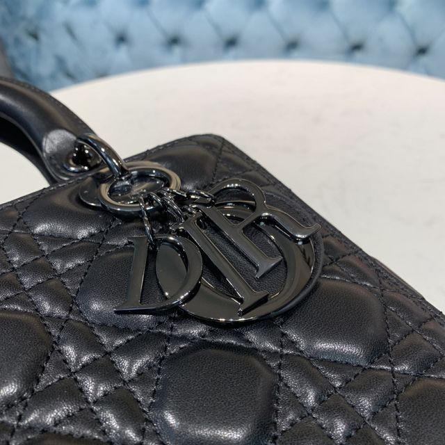 Dior original lambskin medium lady dior bag M0565 black