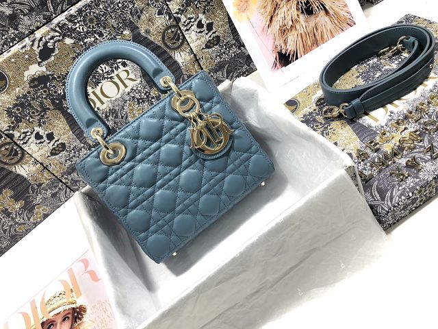 Dior original lambskin small my ABCdior bag M0538 denim blue