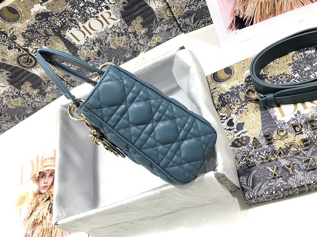 Dior original lambskin small my ABCdior bag M0538 denim blue