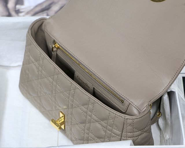 Dior original calfskin medium caro bag M9242 grey