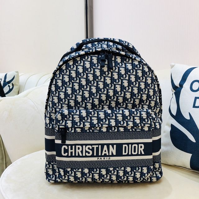 Dior original canvas large backpack BA9037 blue