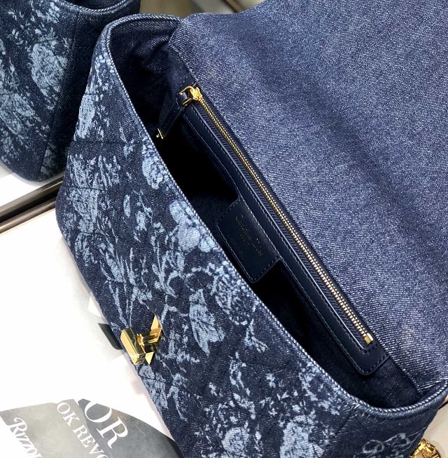 Dior original denim large caro bag M9243 blue